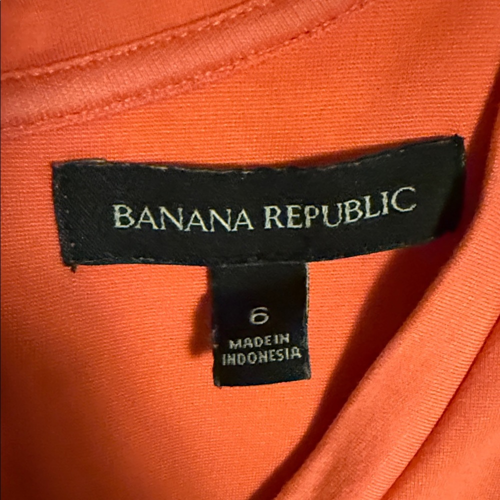 Banana Republic Women Dress 6 Coral Sheath Retro Party Casual Workwear - Picture 2 of 3